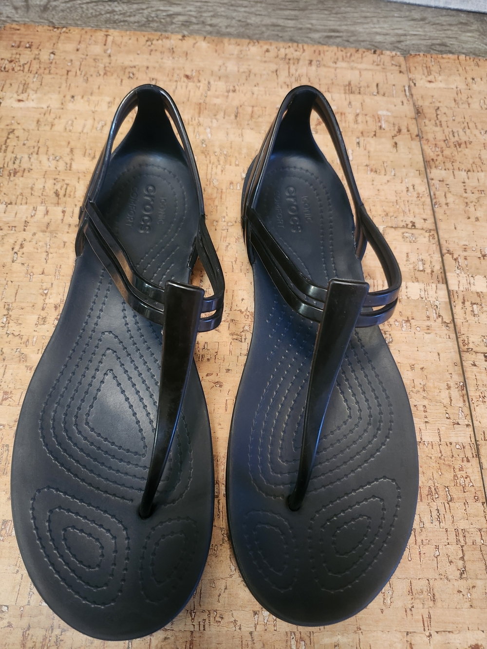Crocs Women’s Black T-Strap Sandals